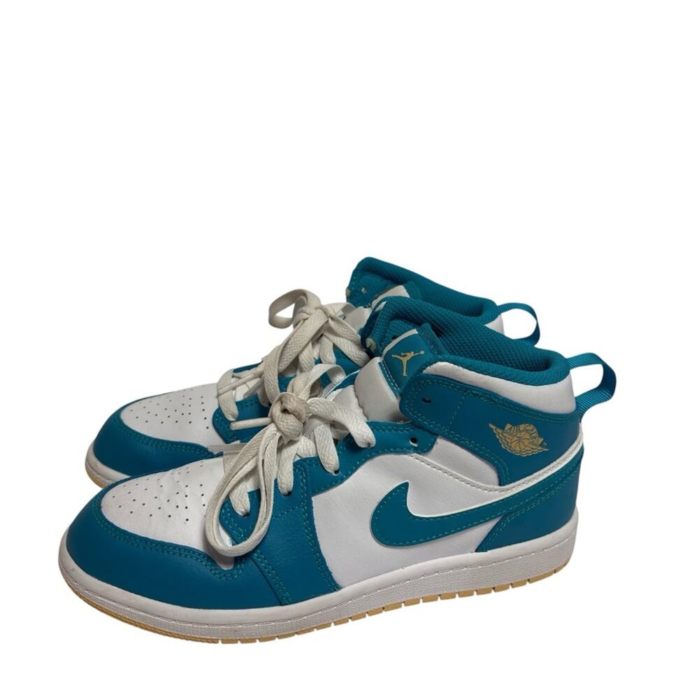 NIKE AIR JORDAN 1 MID GRADE SCHOOL AQUATONE DQ8424-400 3 YEARS
